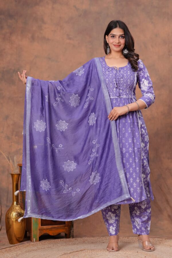 WOMES PARTY WEAR AND FORMAL ALL TIME SUITED KURTIS 3 PIECE SET FOR WOMENS (ROYAL)