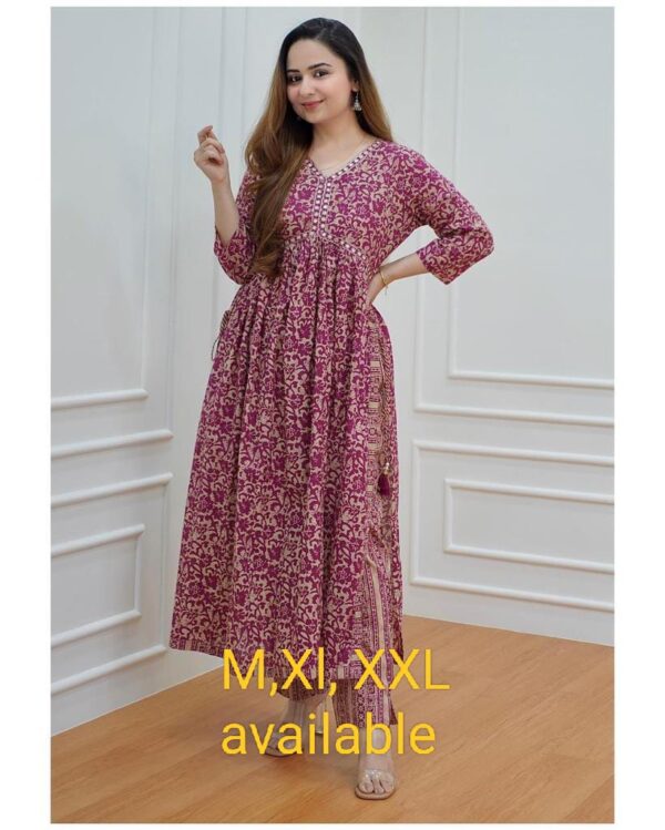 WOMES PARTY WEAR AND FORMAL ALL TIME SUITED KURTIS 3 PIECE SET FOR WOMENS (ROYAL)