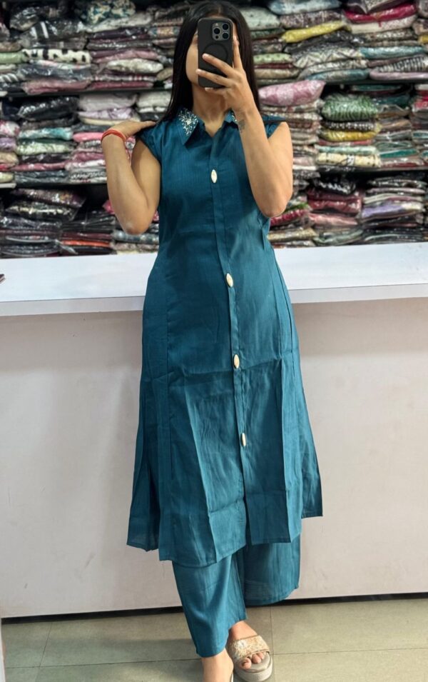 WOMES PARTY WEAR AND FORMAL ALL TIME SUITED KURTIS 3 PIECE SET FOR WOMENS (ROYAL)