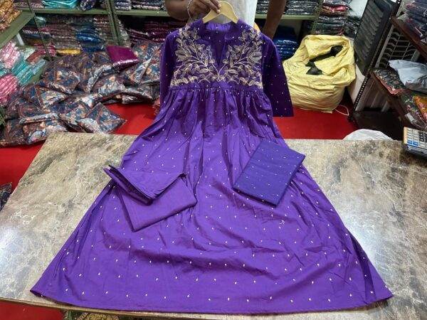WOMES PARTY WEAR AND FORMAL ALL TIME SUITED KURTIS 3 PIECE SET FOR WOMENS (ROYAL)