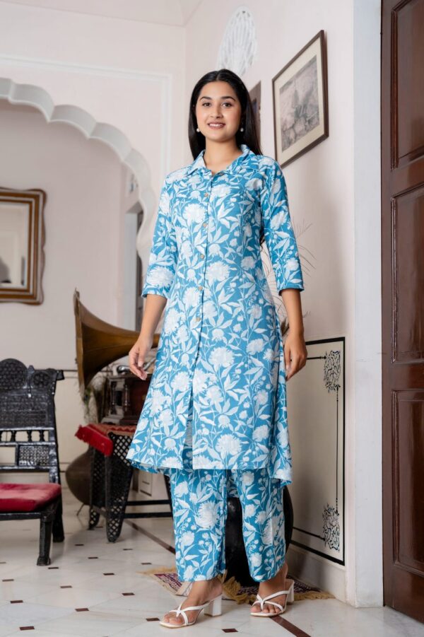 WOMES PARTY WEAR AND FORMAL ALL TIME SUITED KURTIS 3 PIECE SET FOR WOMENS (ROYAL)