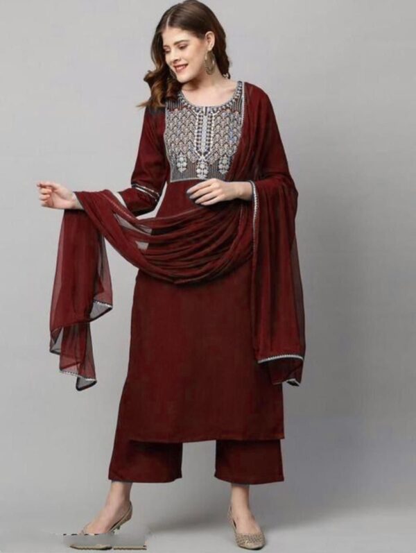 WOMES PARTY WEAR AND FORMAL ALL TIME SUITED KURTIS 3 PIECE SET FOR WOMENS (ROYAL)