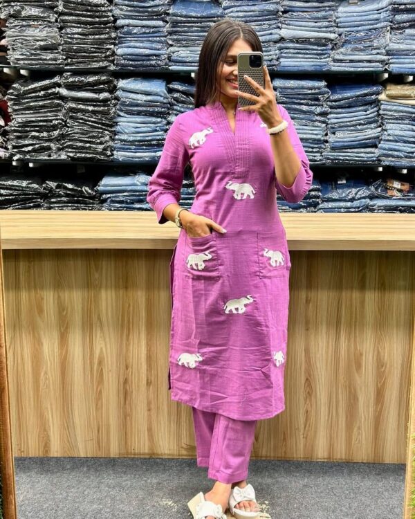 WOMES PARTY WEAR AND FORMAL ALL TIME SUITED KURTIS 3 PIECE SET FOR WOMENS (ROYAL)
