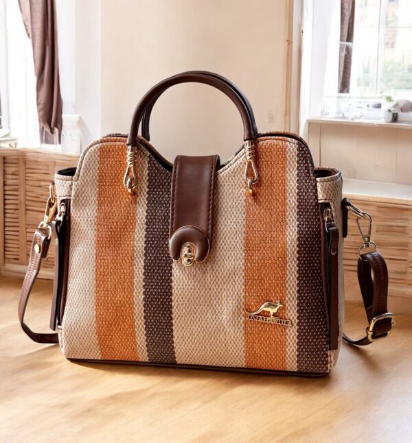 Black Patterned Tote Handbags