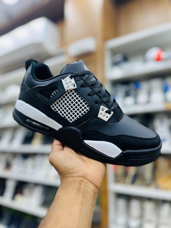 Air Jordan 4 Style Sneakers (Black/White)