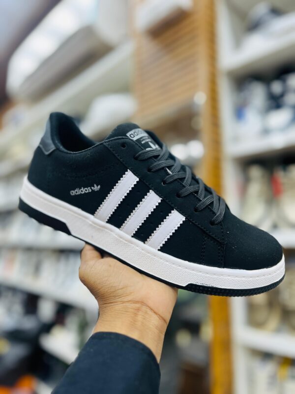 Adidas Sneakers (Black/White Stripes)
