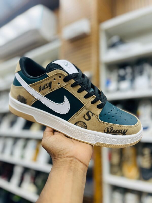 Stussy Nike Style Sneakers (Brown/Teal/White Swoosh)