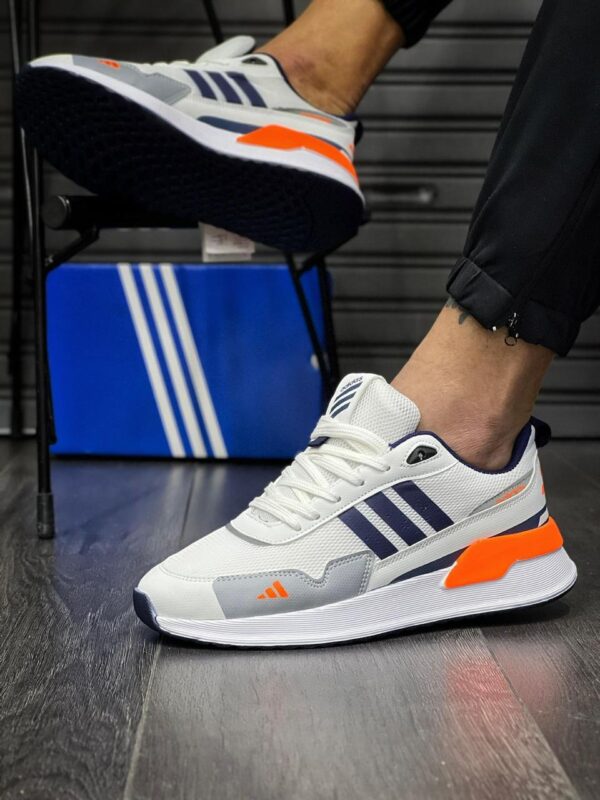 Adidas Running Sneakers (White/Navy/Orange Accents)