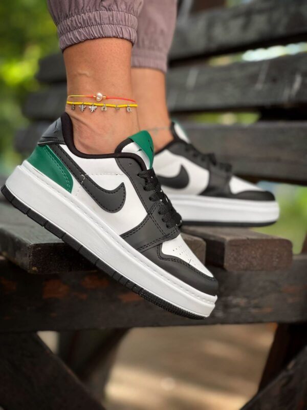 Nike Platform Sneakers (Black/White/Green Accents)