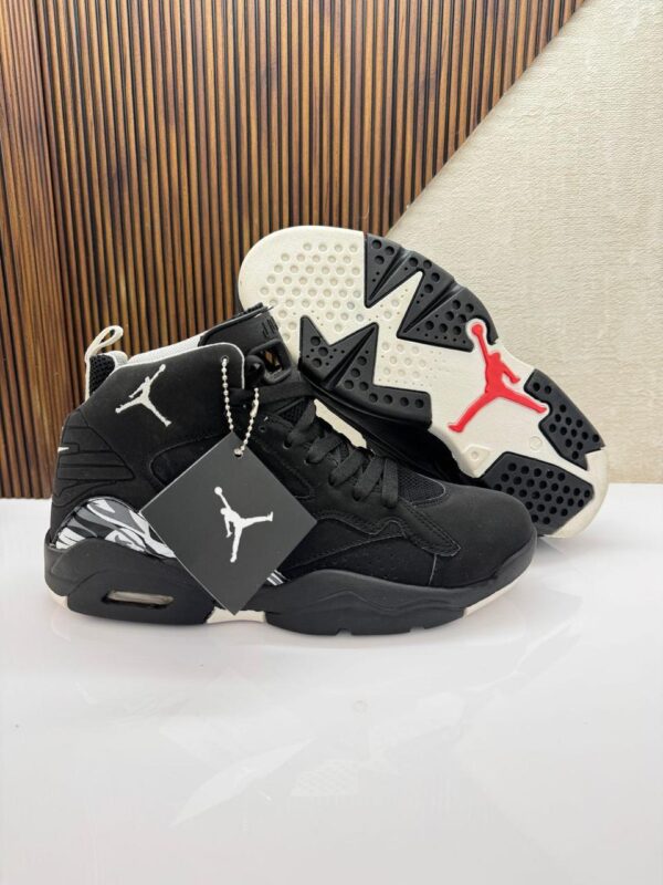 Air Jordan High-Top Sneakers (Black/White/Red Sole)