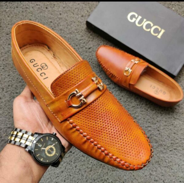 Gucci Loafers (Tan Perforated)