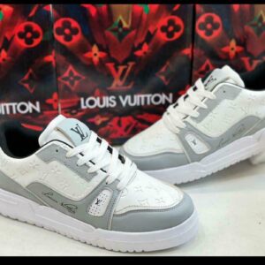 Louis Vuitton Style Sneakers (White/Grey)