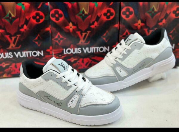 Louis Vuitton Style Sneakers (White/Grey)