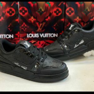 Louis Vuitton Style Sneakers (All Black)