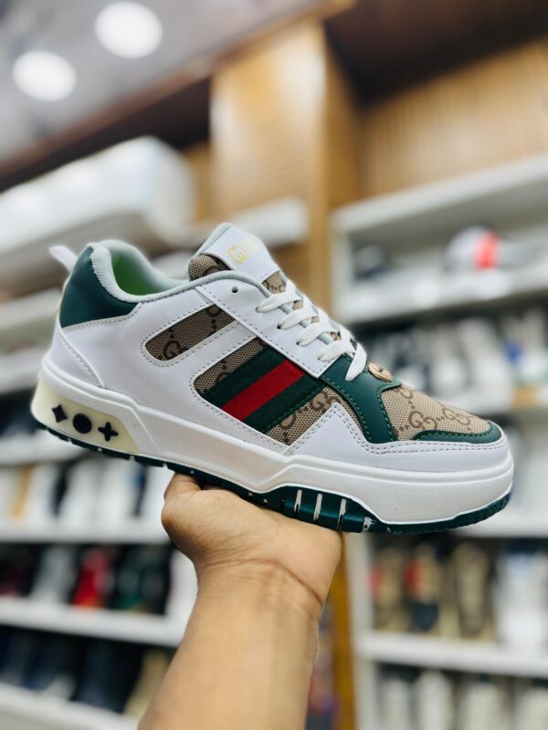Gucci Style Sneakers (White/Green/Red Stripe)