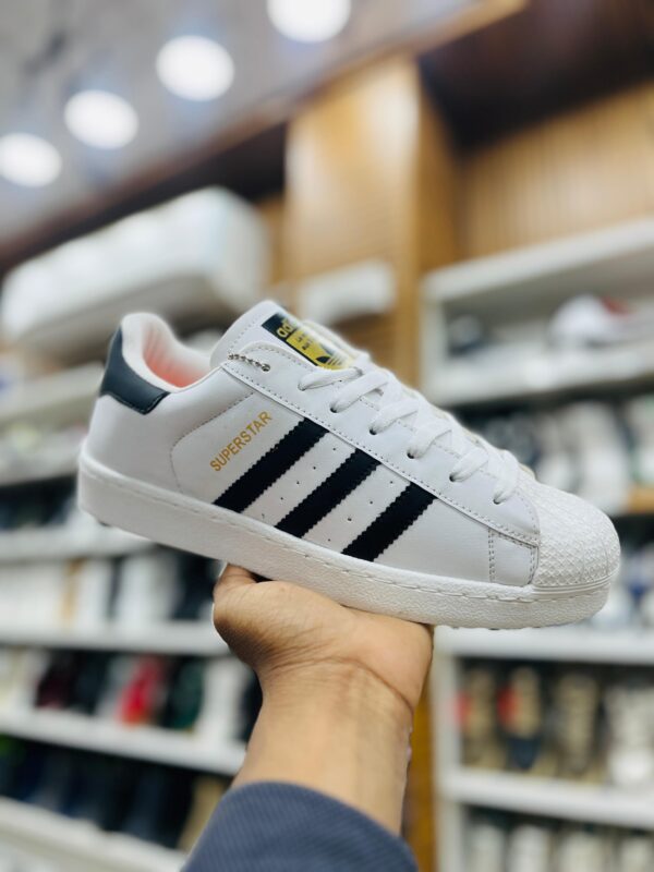 Adidas Superstar Style Sneakers (White/Black Stripes)